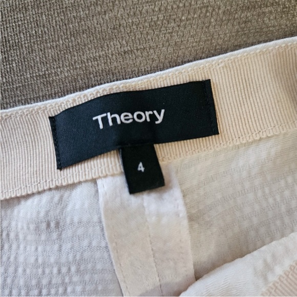 Theory PJ pants size 4  cream wide leg pajama hammered viscose - Picture 7 of 14